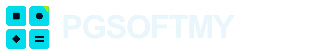 PGSOFTMY logo: four catalogue tiles and wordmark